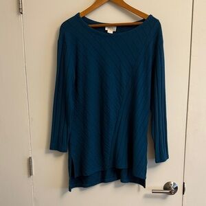 Maeve for Anthropologie Teal Long Sleeve Top